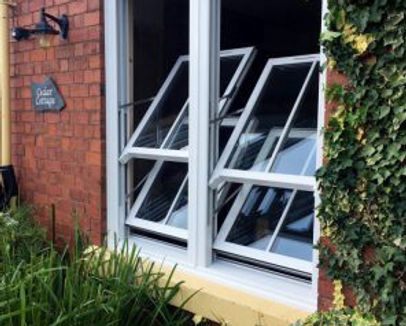 Sash window tilted open demonstrating the tilt function
