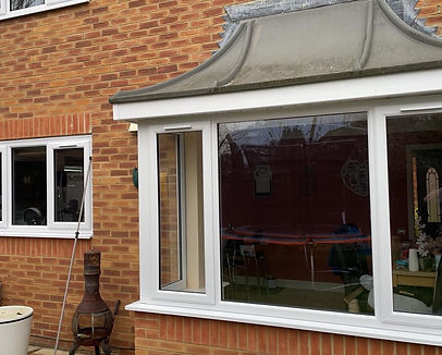 Professionally fitted bay window on a home exterior
