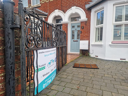 Recently completed window installation on a residential property