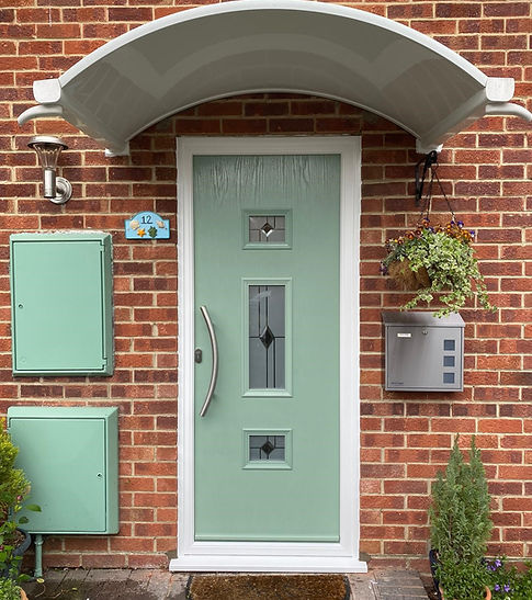 Dark grey composite door - contemporary panel design