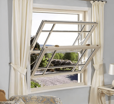 White uPVC sash window with traditional design