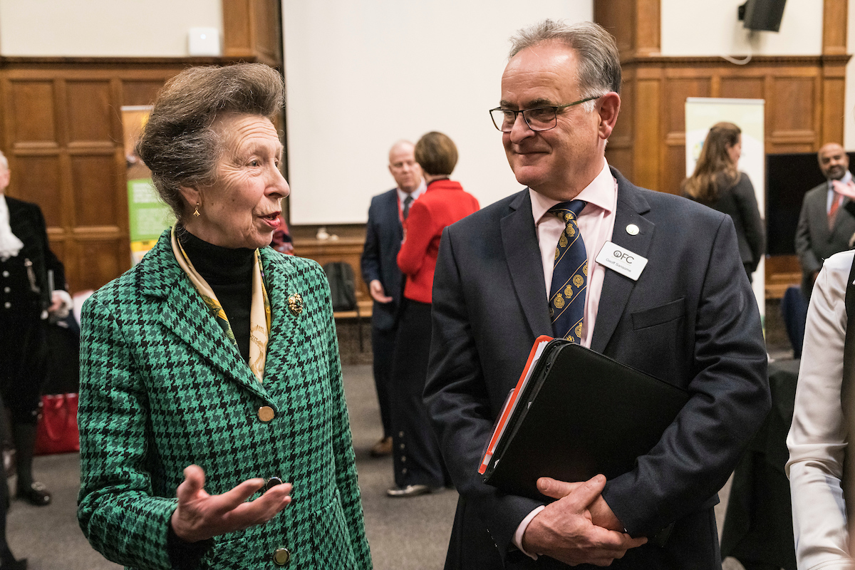 Professionals networking in conversation at the Oxford Farming Conference