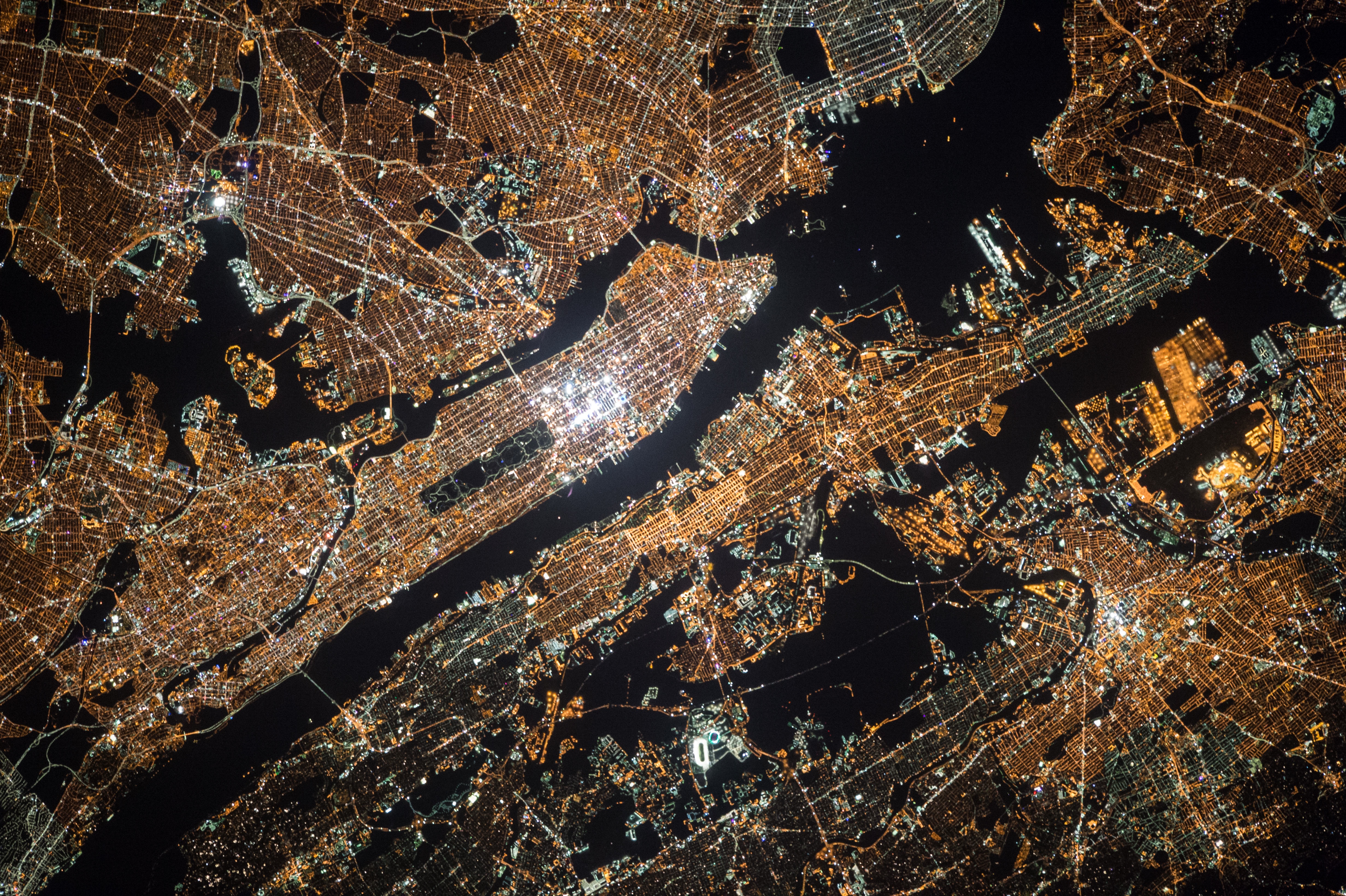 New York City skyline at dusk, dramatic urban architecture