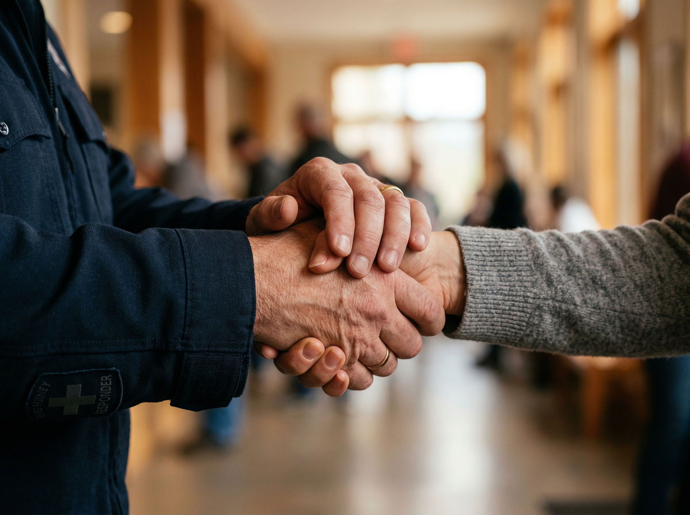 First responder receiving compassionate financial support and assistance