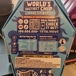 Hot Chip Chilli and Lime chips bag with chips, lime and chili ingredients