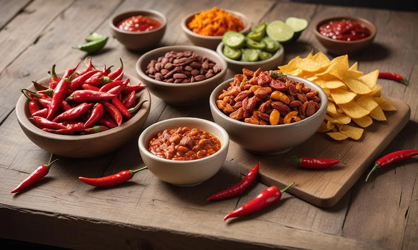 The Spiced Cup specialty teas, coffees and chilli products beautifully displayed