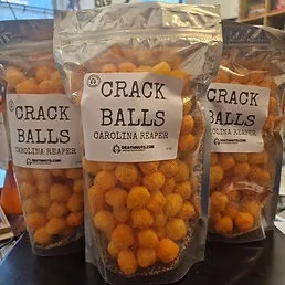 Two bags of Blazing Foods 7 Pot Chilli Cheese Crack Balls Extreme snacks