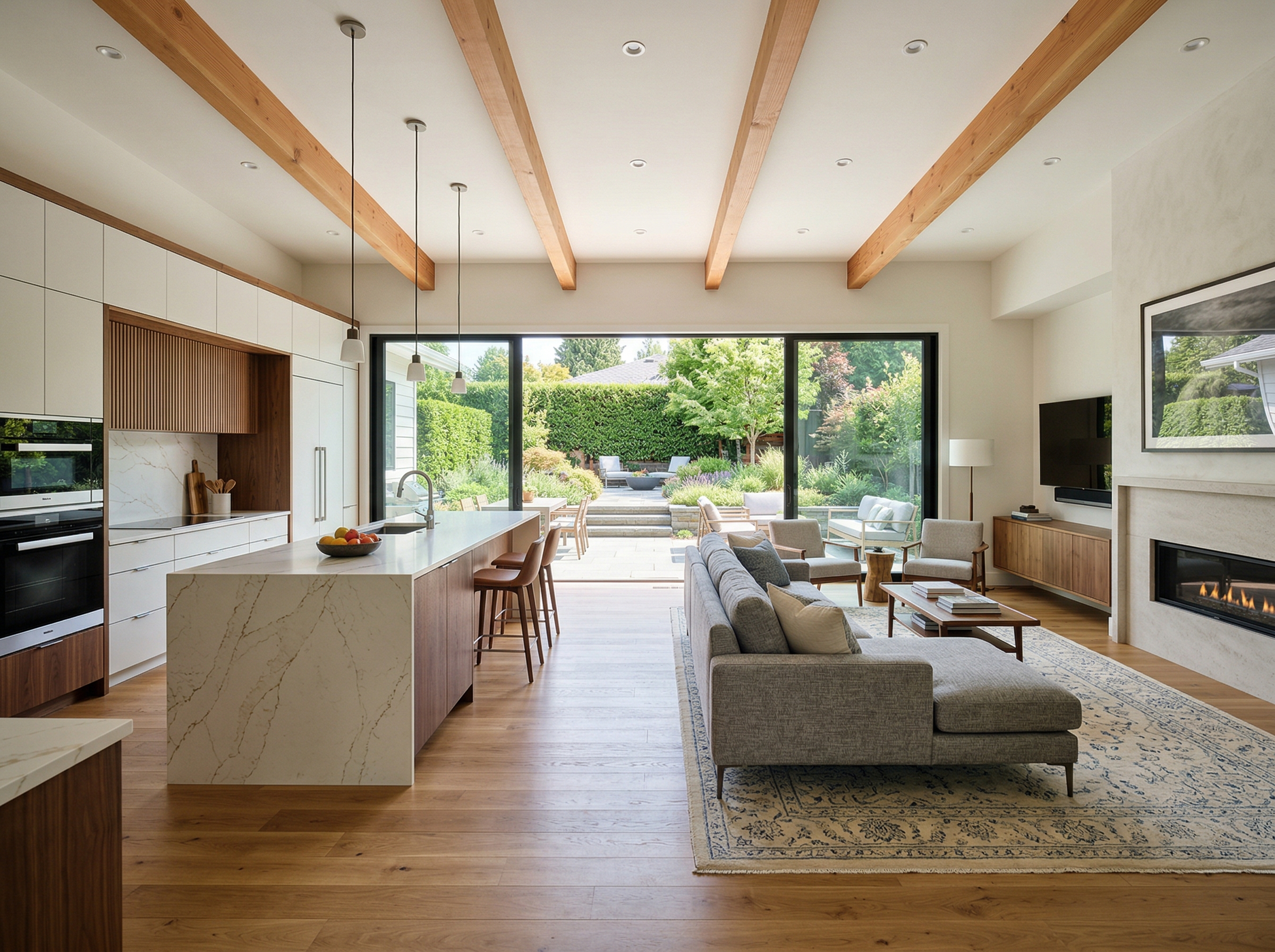 Luxury home kitchen and living room remodel