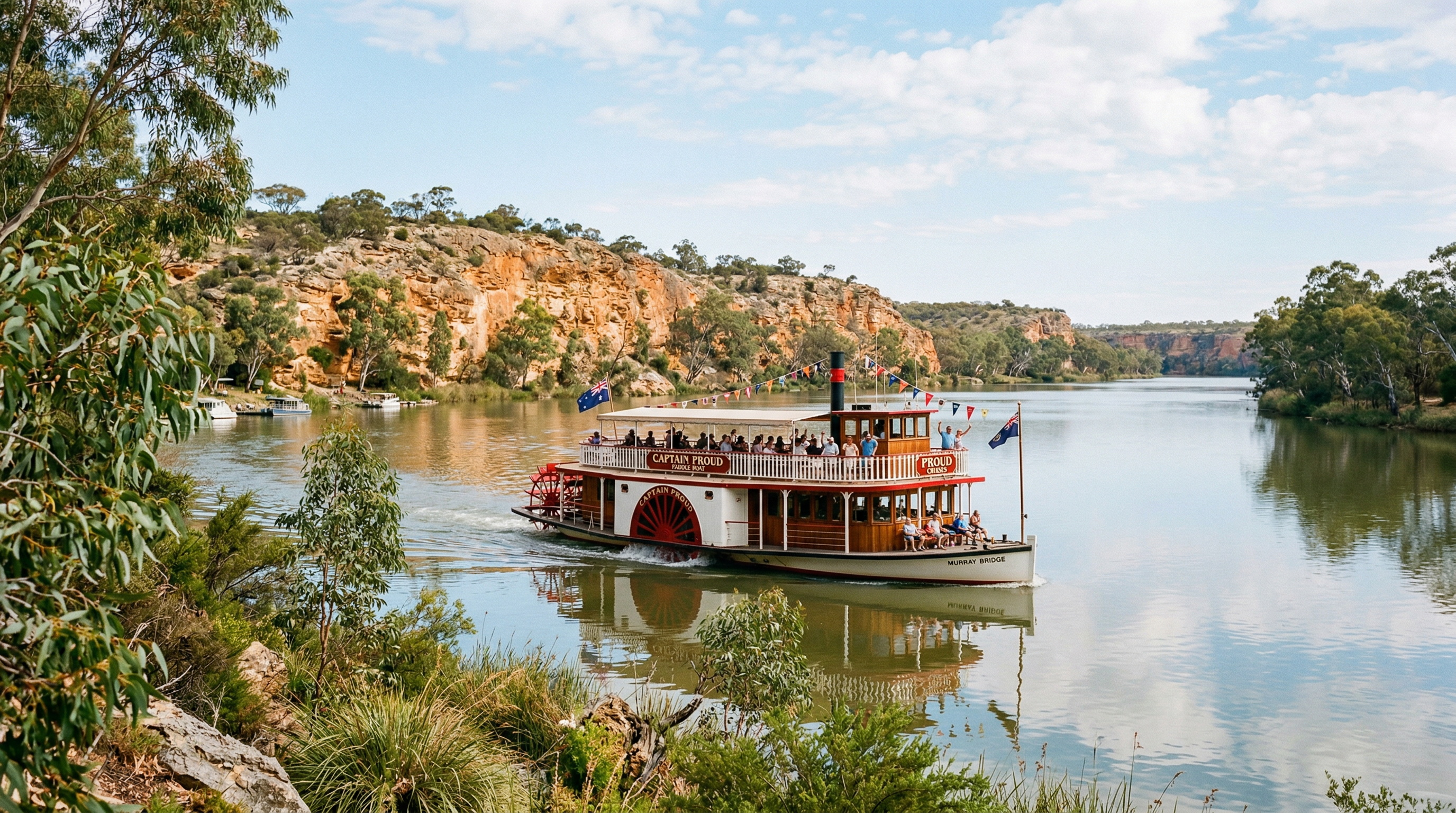 Captain Proud paddle boat cruising the River Murray