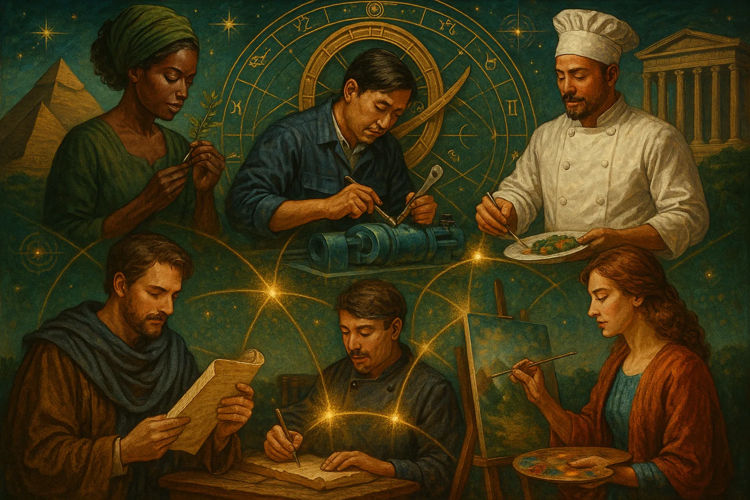 Cosmic astrology chart symbolising career and financial guidance from Sacred Planets