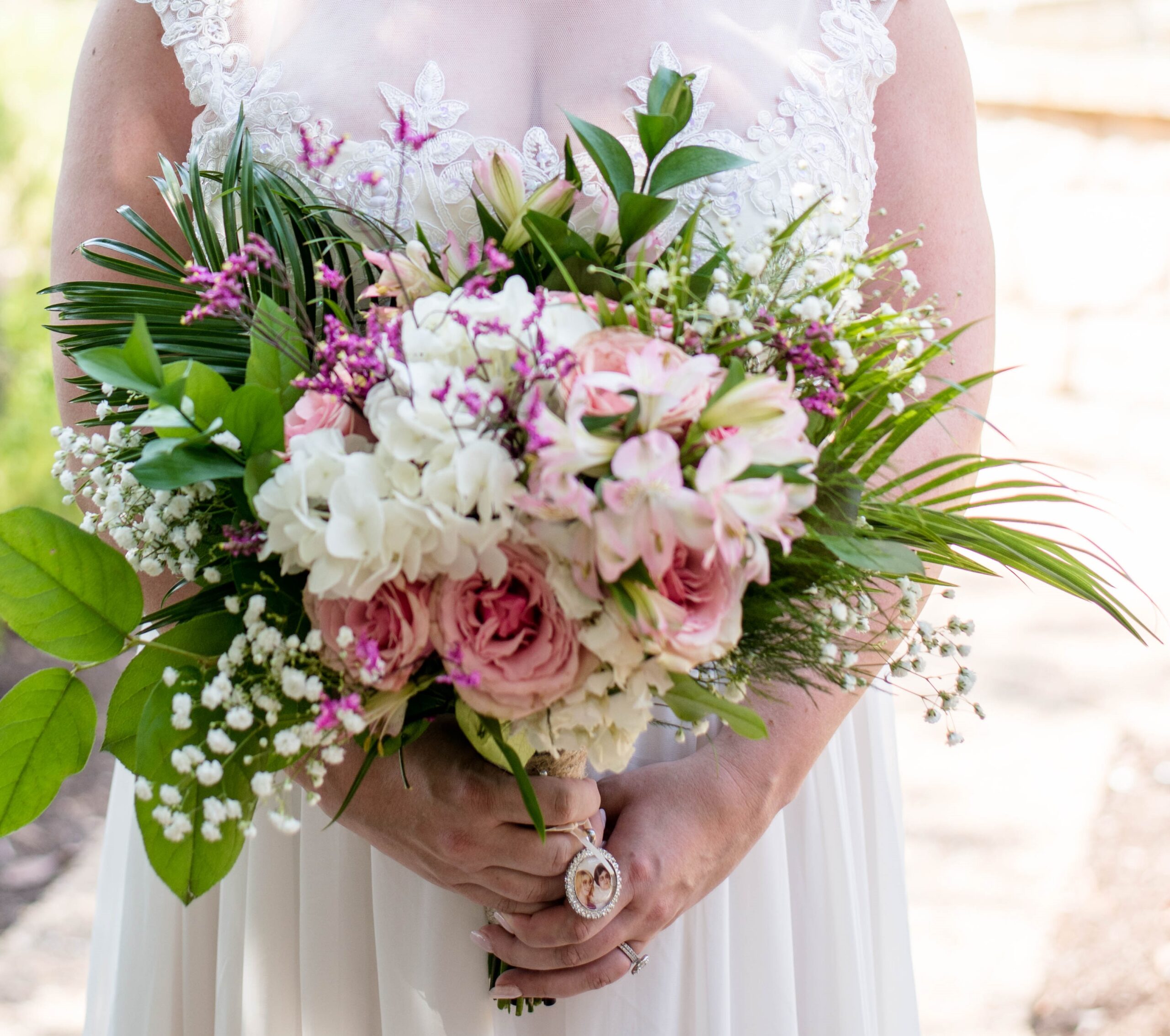 Elopement ceremony — bride and groom in natural light