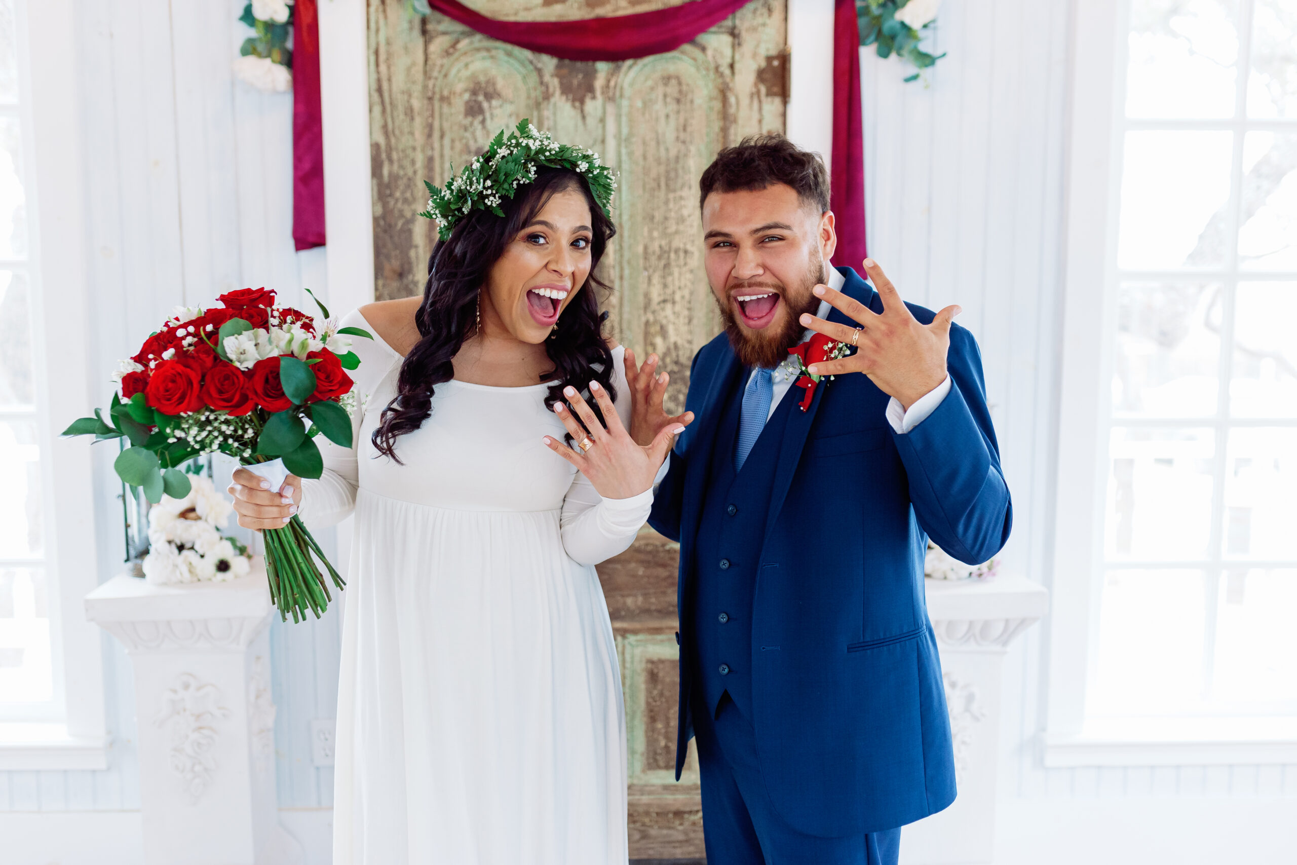 Elopement ceremony detail — chapel setting