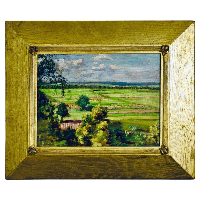 American landscape painting 19th century oil on board - Thurston Nichols