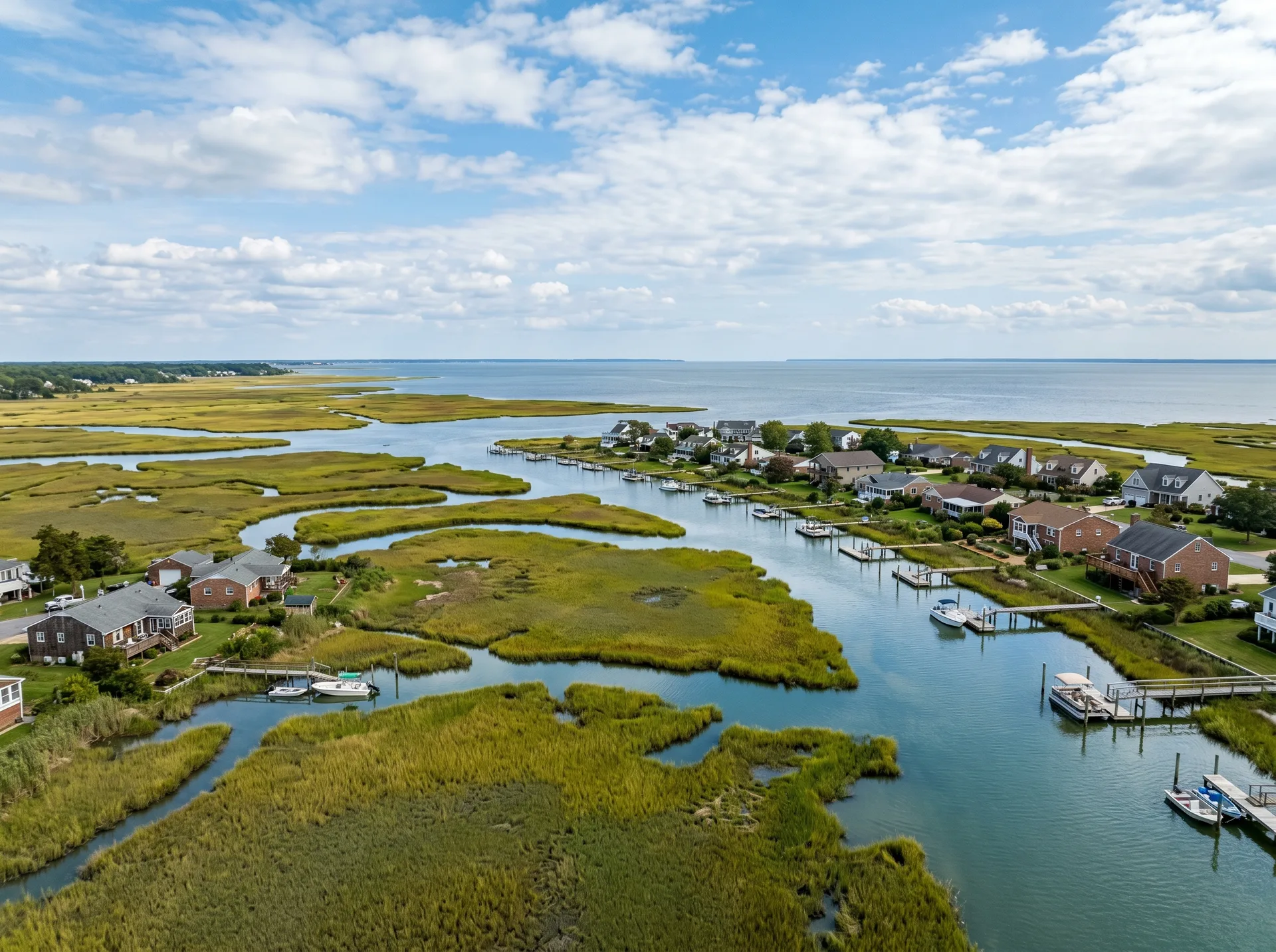 Poquoson Virginia tidal marsh and waterfront community