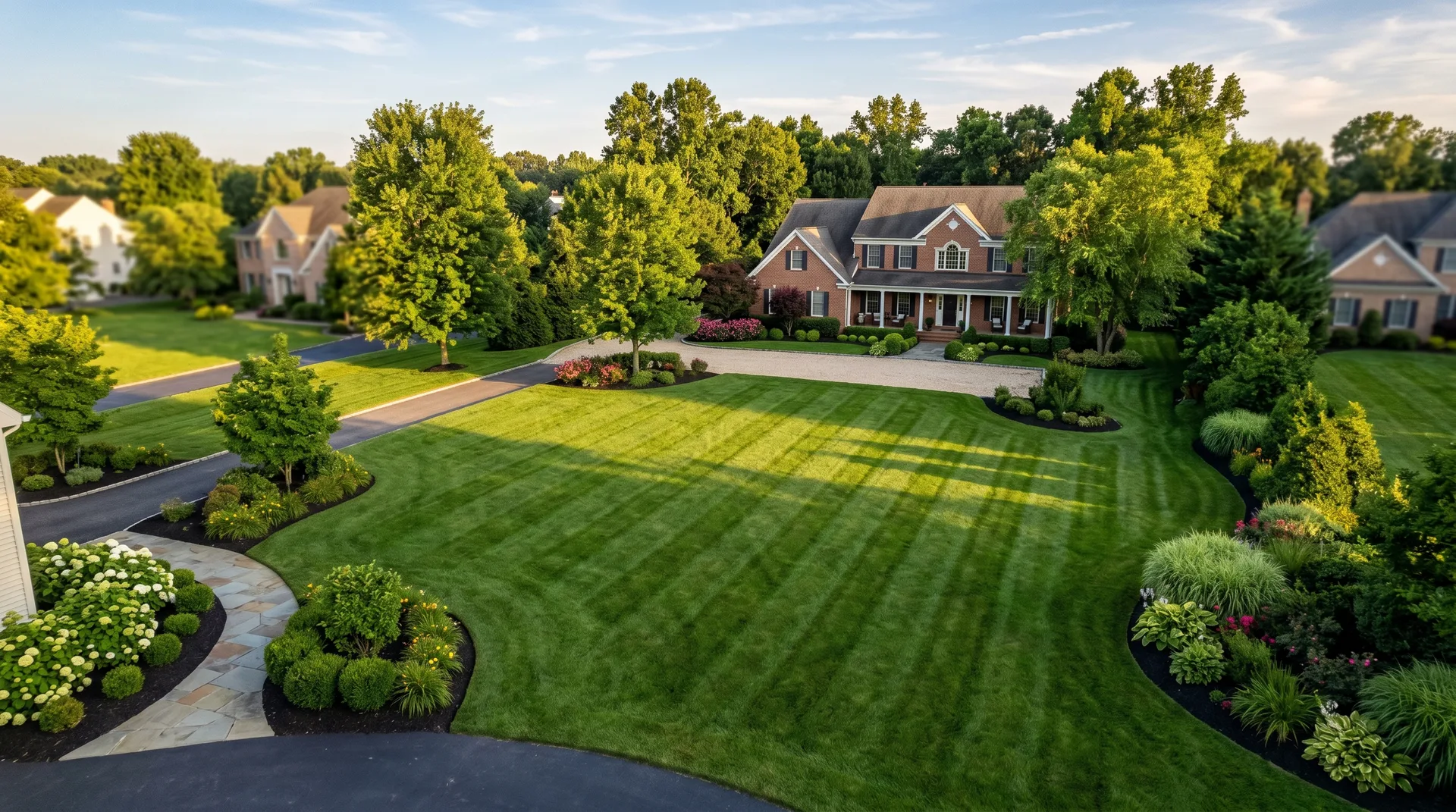 Beautiful manicured lawn