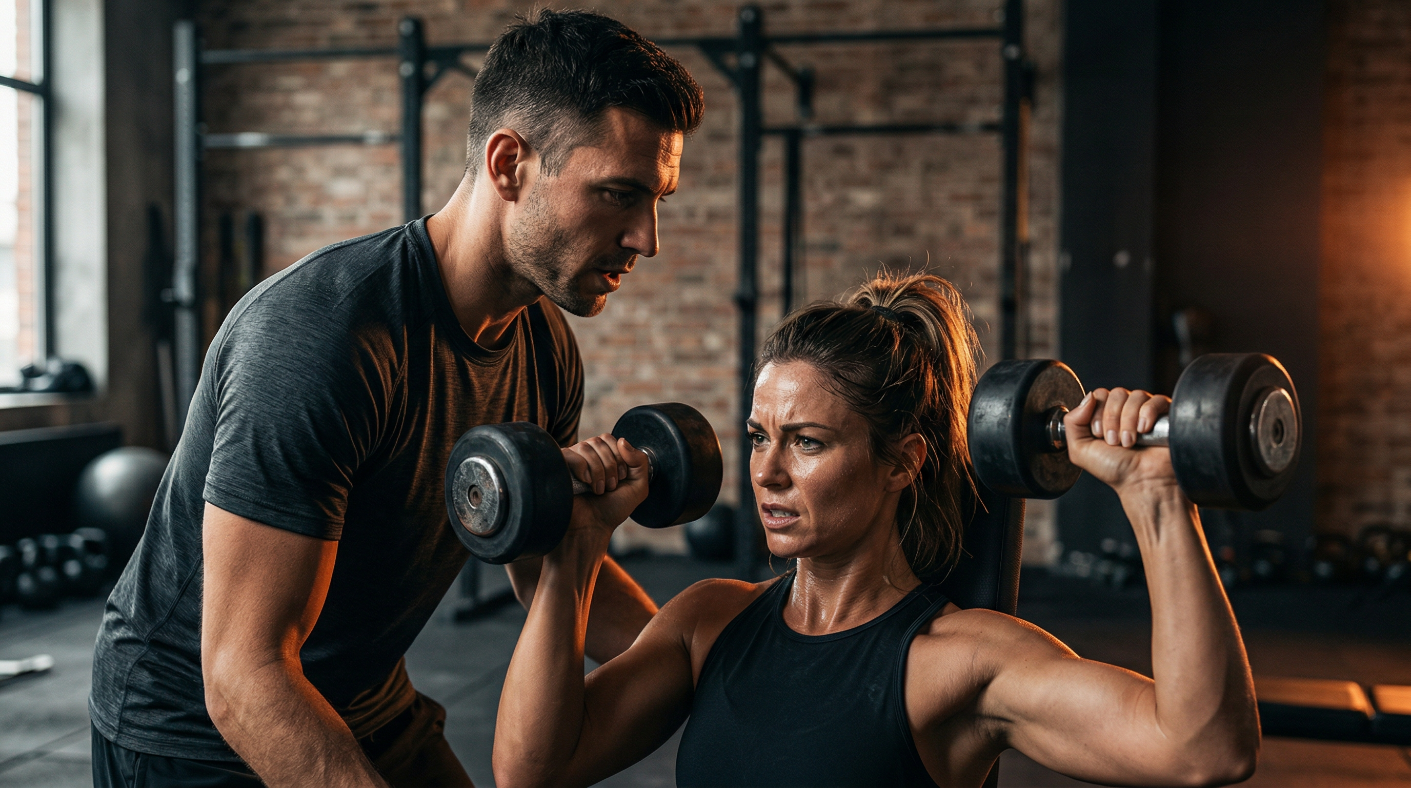Personal trainer coaching a client at WieFit gym