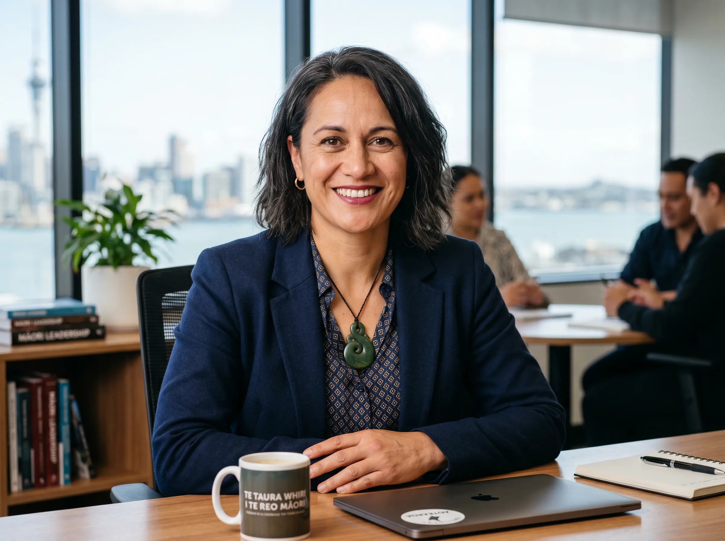 Leisa Nathan, Chartered Accountant and founder of Ochre Business Solutions, seated at a modern Auckland office