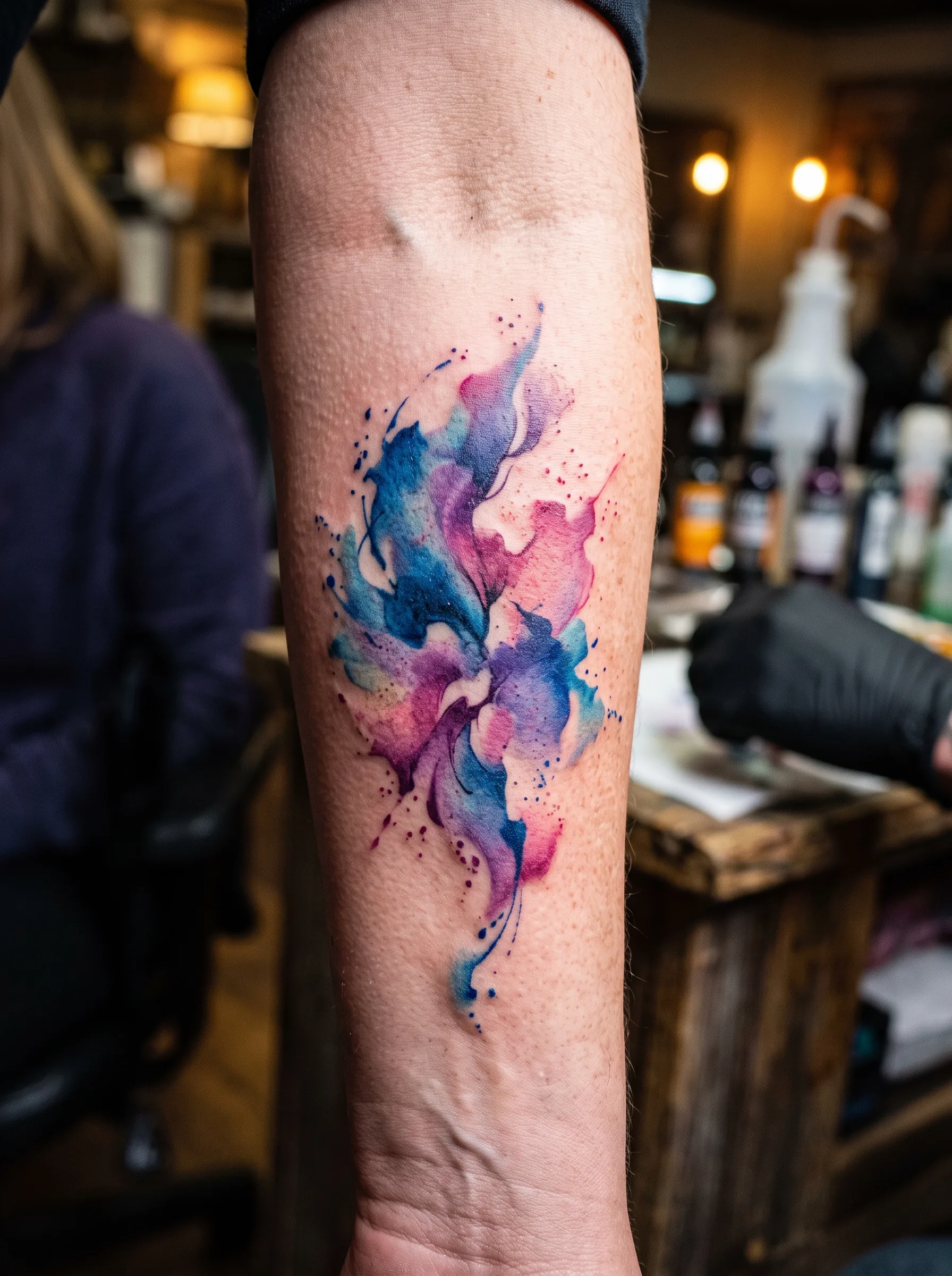 Watercolor tattoo at Mr Tattoos Burlington NJ