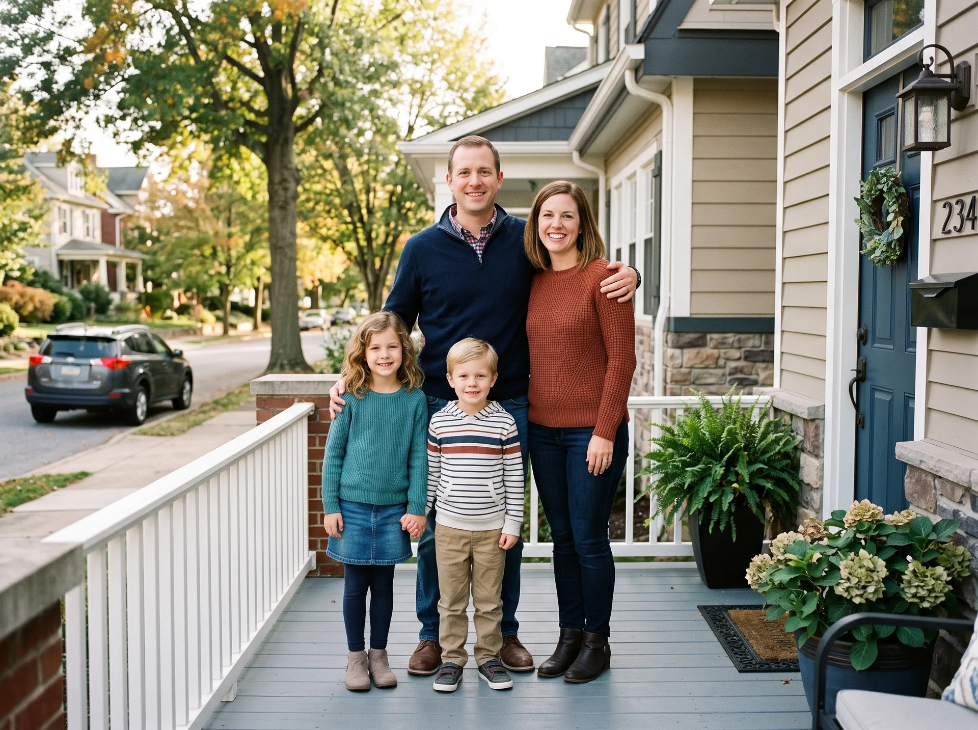York PA family in front of home - mold inspector near me protects your family