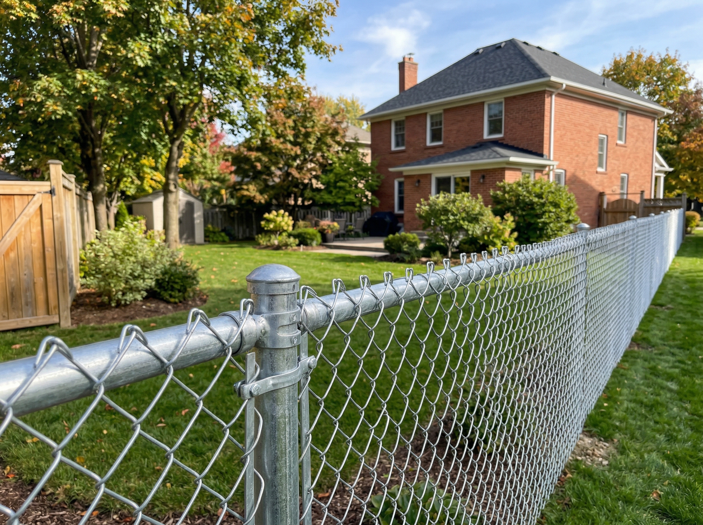 Chain-link fence installation