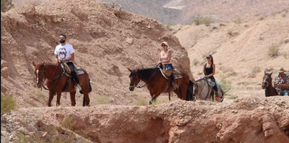 Guided trail ride through Rainbow Gardens Nevada