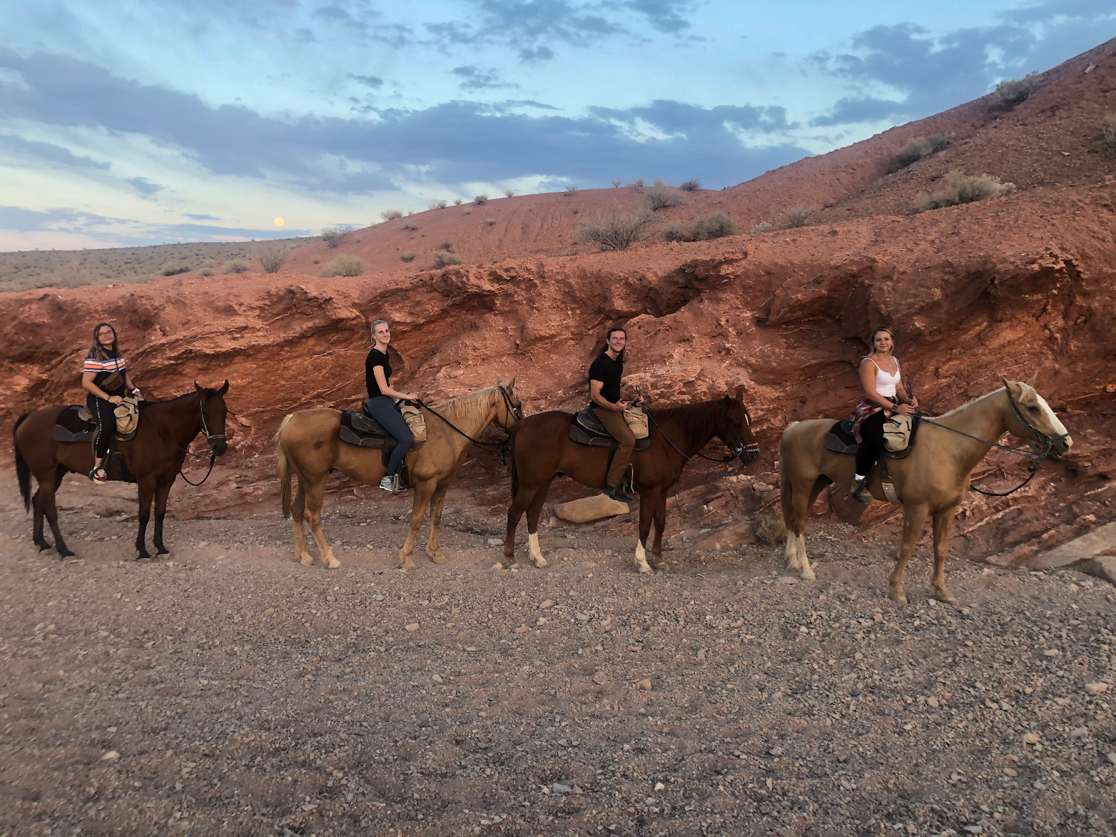 Riders on horseback through Nevada mountain landscape