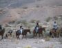 Horseback riding scenic mountain trail near Las Vegas