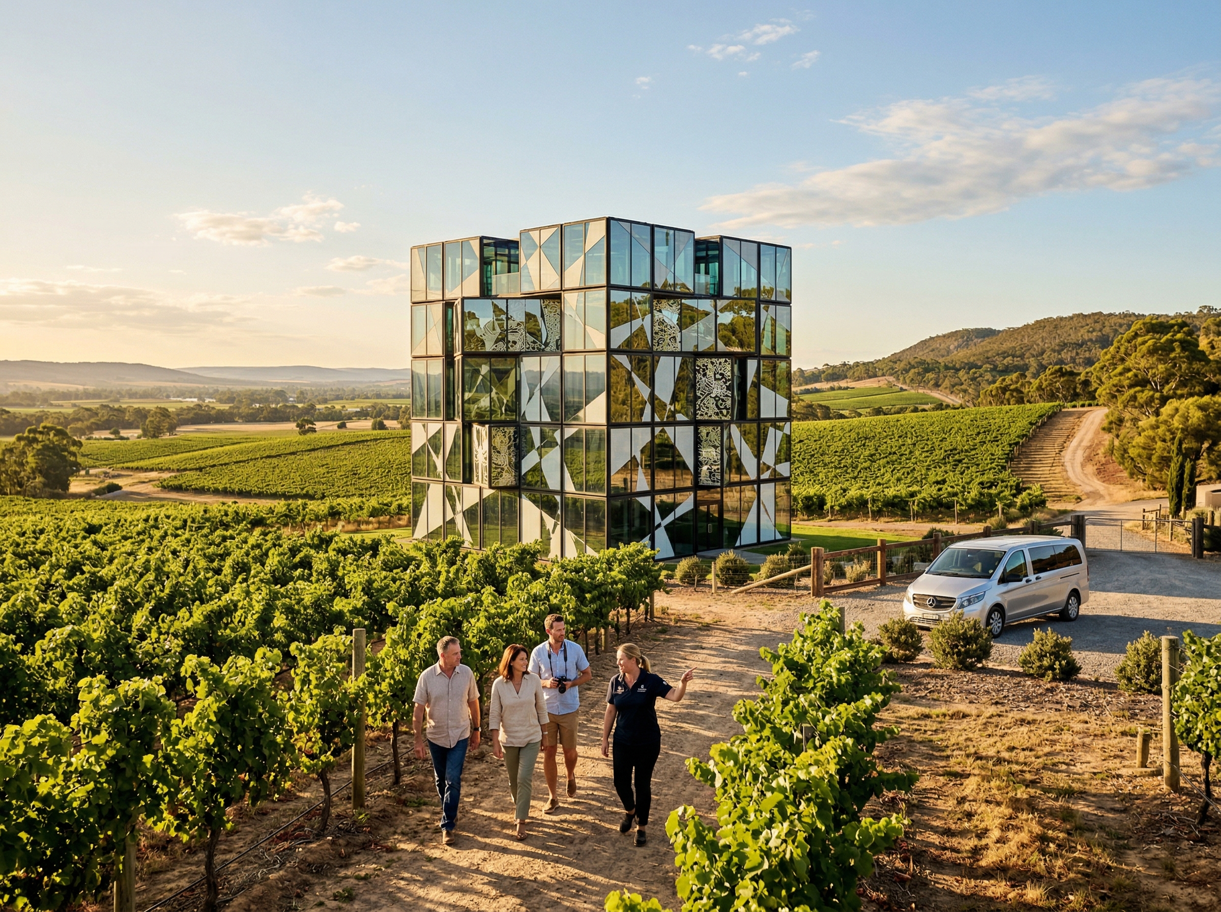 McLaren Vale coastal view with vineyards and ocean South Australia