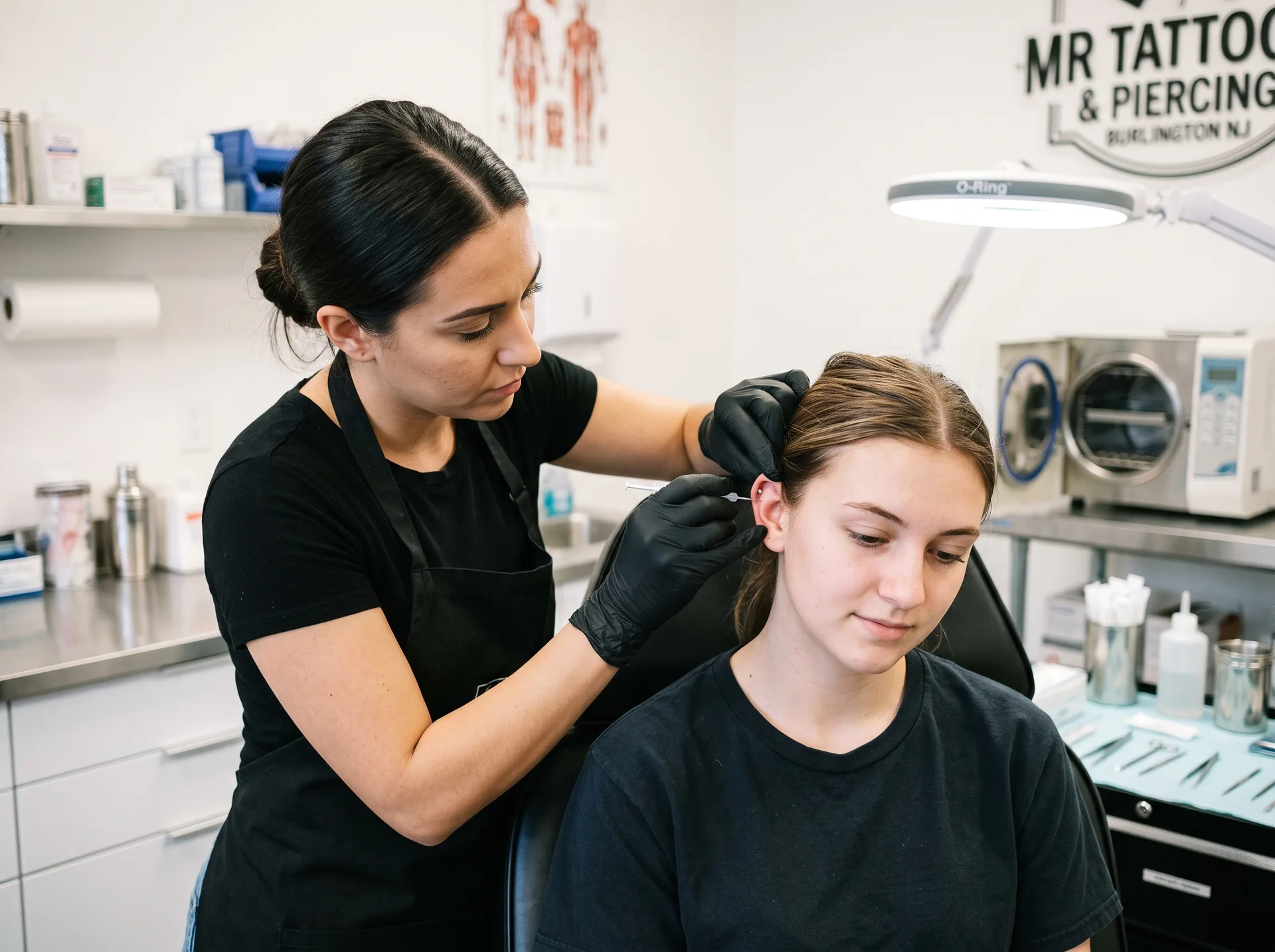 Professional piercing at Mr Tattoos Burlington NJ
