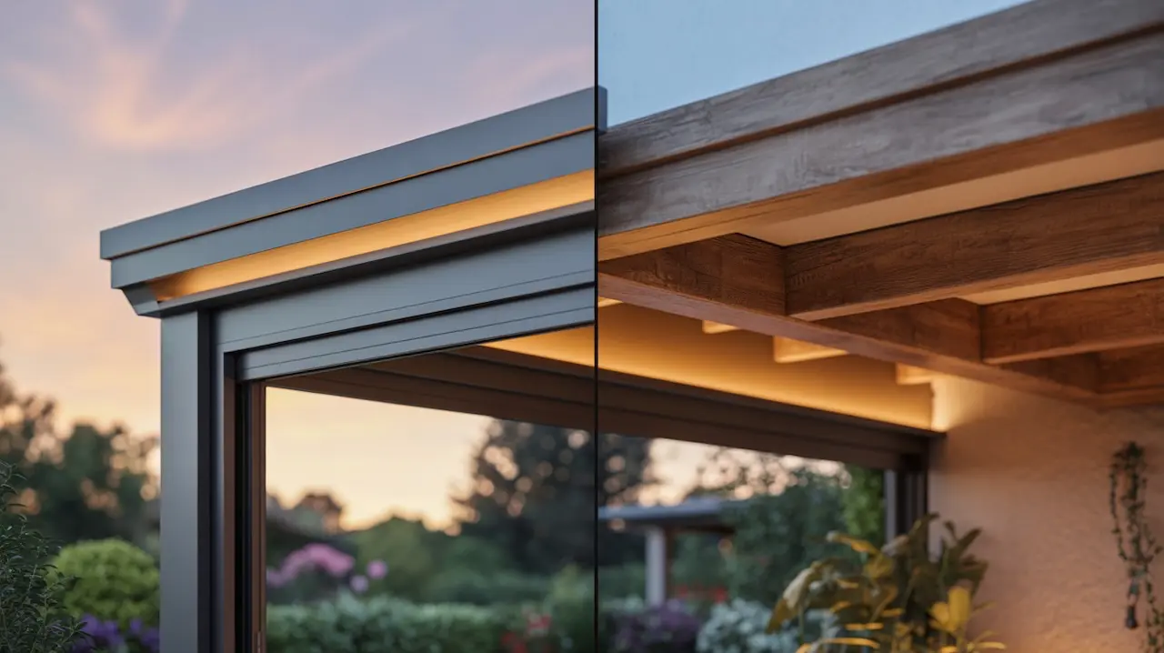 Terrassendach Holz oder Alu