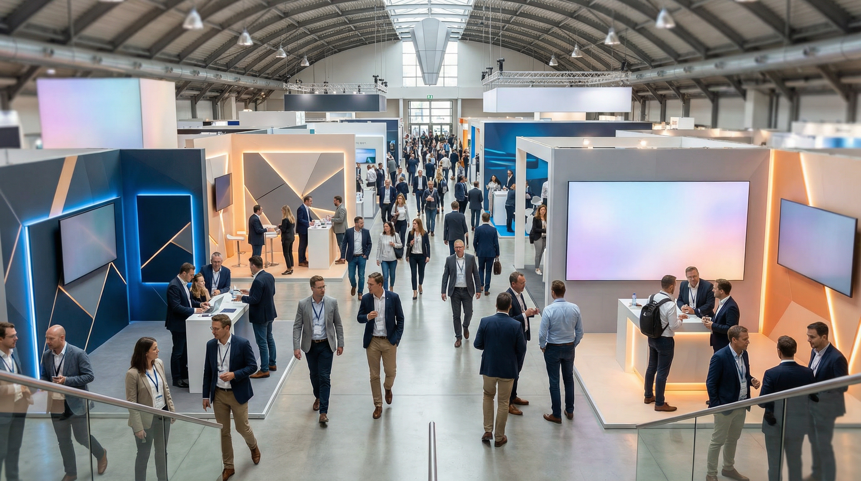 Messebesucher in der Ausstellungshalle