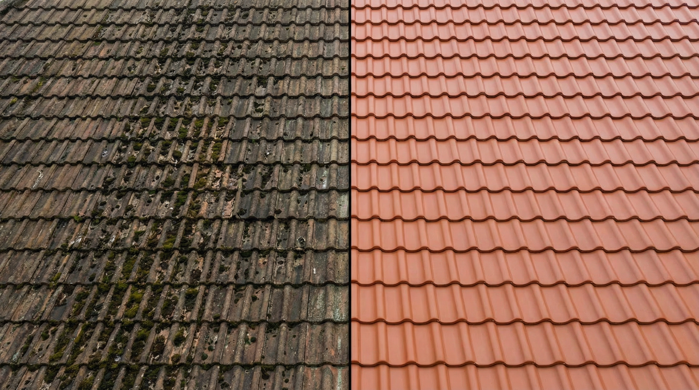 Vorher-Nachher Vergleich: Dachbeschichtung in Berlin Zehlendorf