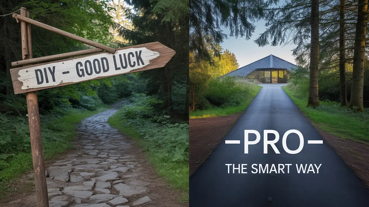 Professionelle Montage eines Terrassendachs