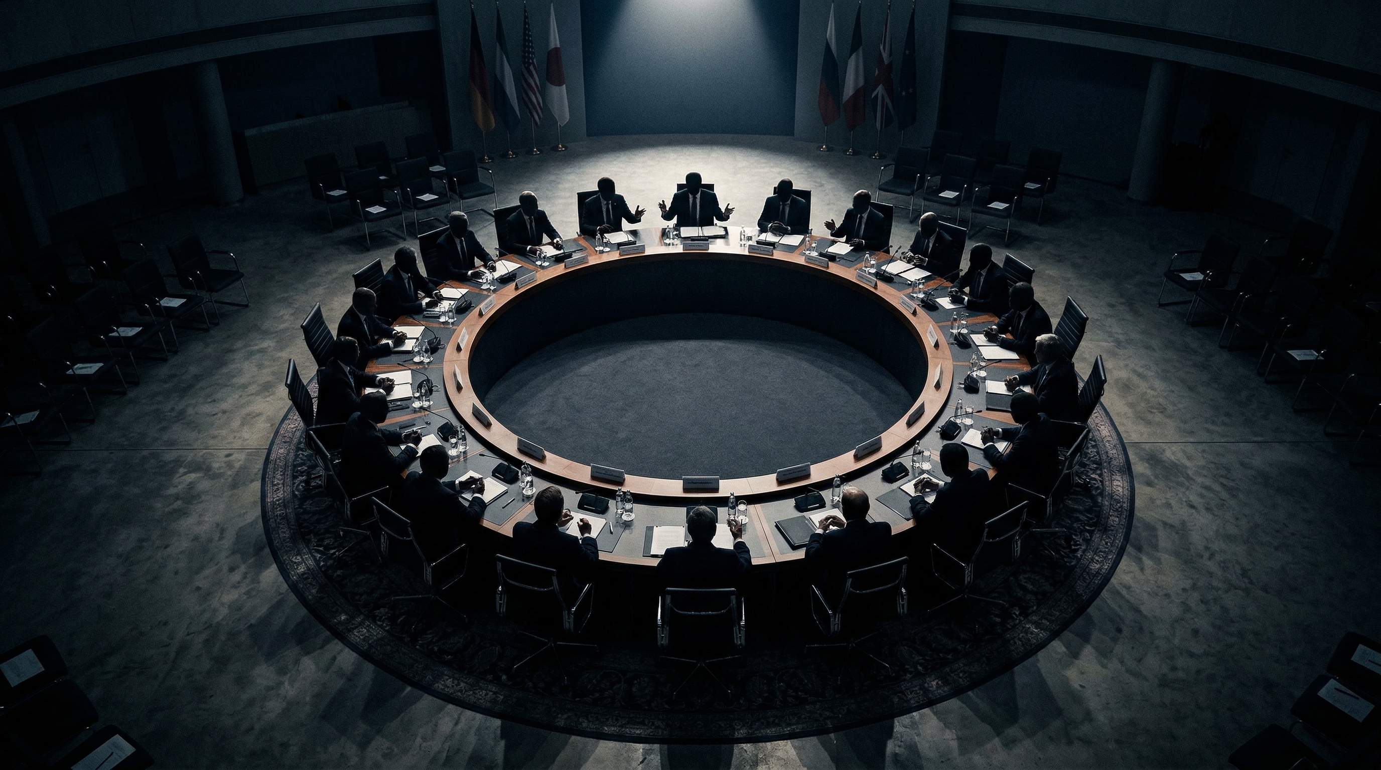 World leaders in diplomatic summit discussion