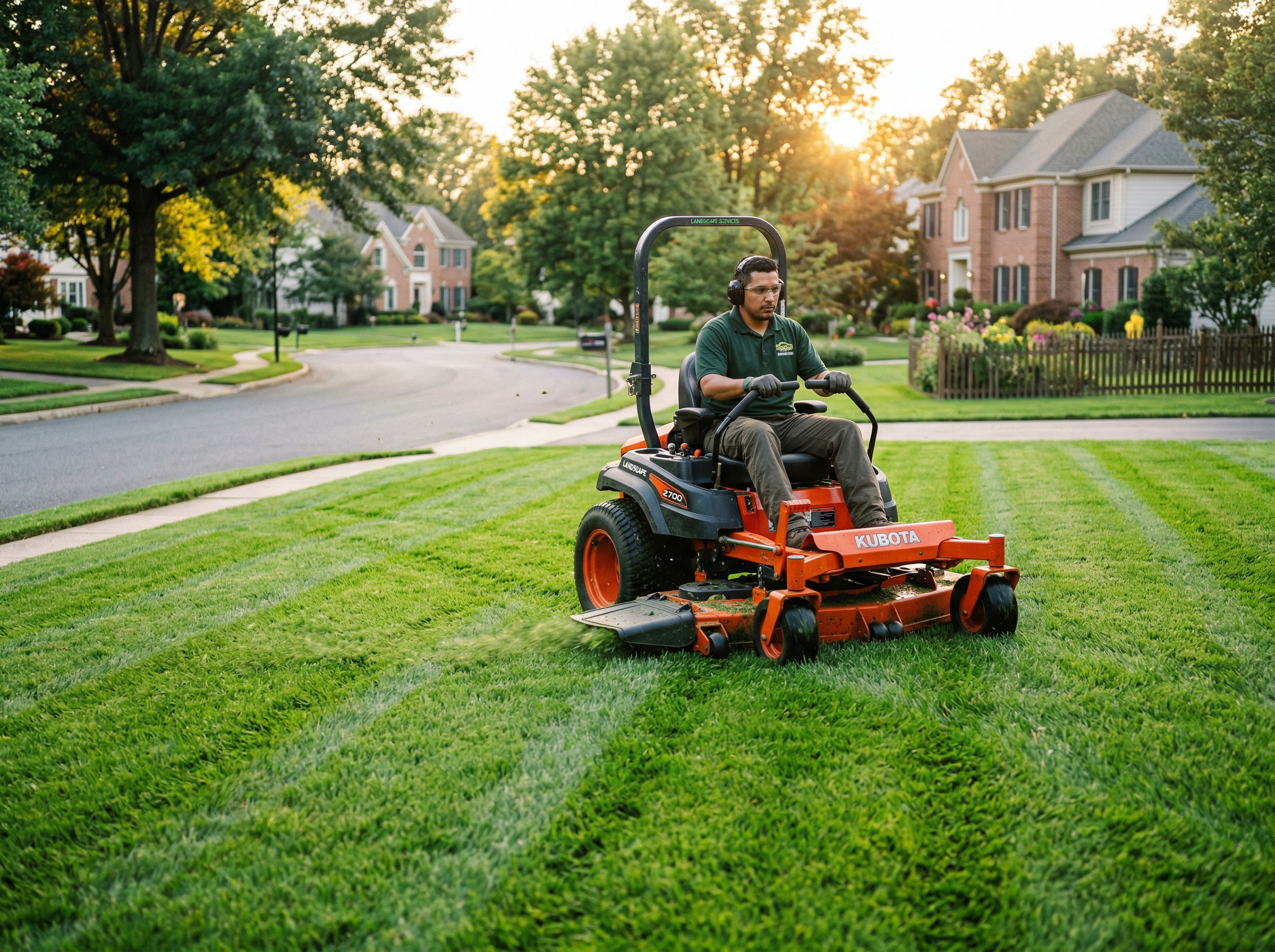 Lawn Mowing service by Sunset Lawn and Landscape in Marlton NJ