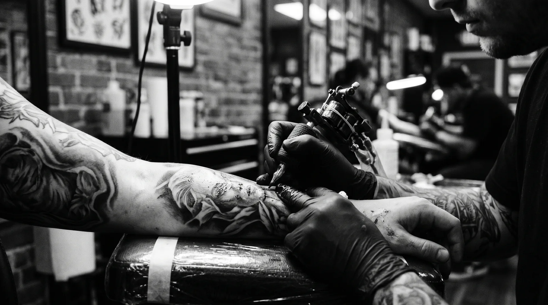 Tattoo artist working at Mr Tattoos and Piercing Burlington NJ